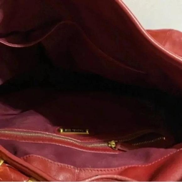 Rachel Zoe red leather tote handbag